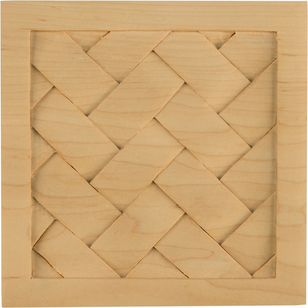 Osborne Wood Products 5 x 5 x 1/2 Square Basket Weave Onlay